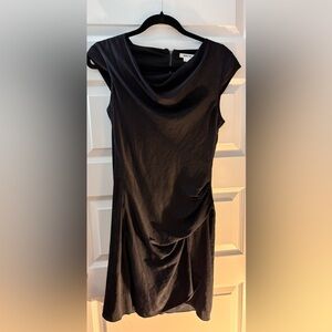 Helmut Lang Black Draped Dress perfect for any occasion drew her up or down .